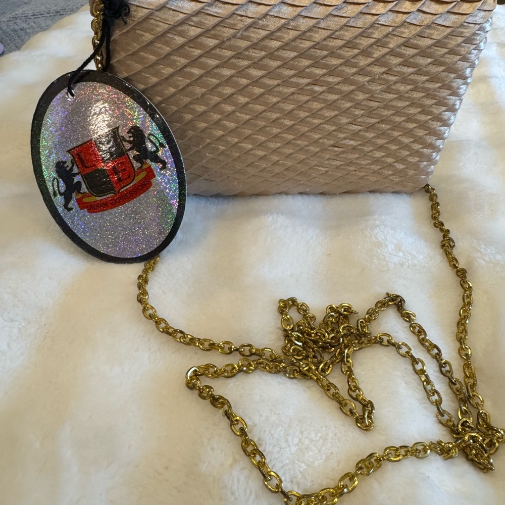 Urban Expressions Elegant Gold Gathered Satin Women's Bag